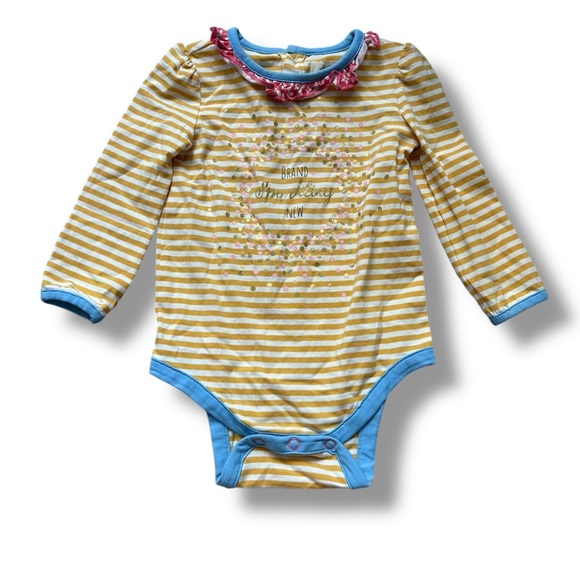 Matilda Jane Make Believe Brand Sparkling New Striped Bodysuit size 12-18 months - Picture 1 of 6